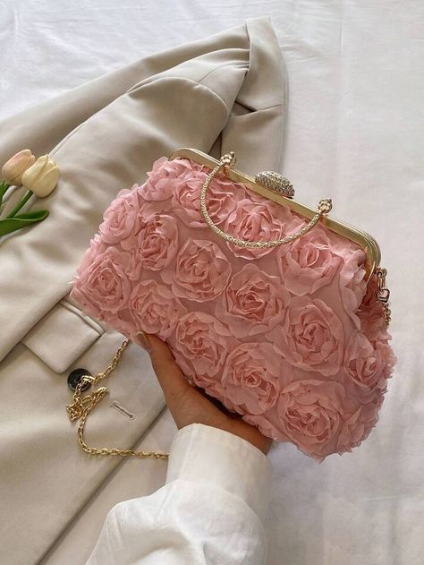 Flower Dinner, Classy Accessories, Vintage Tea Tins, Ruched Bag, Floral Clutches, Bag Flower, Floral Interior, Girly Bags, Tea Tins