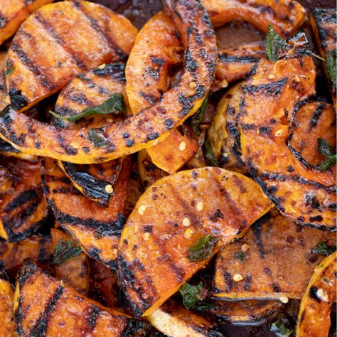 Grilled Butternut Squash, Hey Grill Hey, Grilled Squash, Grilled Vegetable Recipes, Buttercup Squash, Grilled Bananas, Squash Salad, Butternut Squash Recipes, Browned Butter