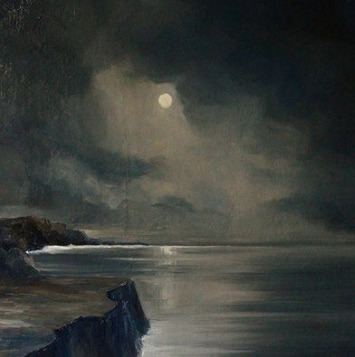 Justyna Kopania Sky Aesthetic Pfp, Gray Pfp Aesthetic, Cliff Painting, Rennaissance Art, The Cliff, Sea Painting, Aesthetic Painting, Painting Wallpaper, Ethereal Art