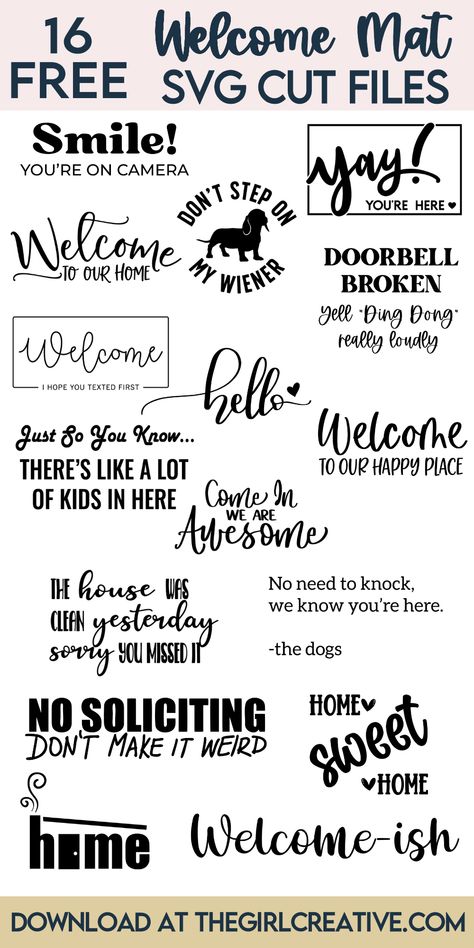 Svg Welcome Signs Free, Welcome Ish Svg Free, Welcome Sign Front Door Diy Cricut, Door Mat Quotes, Welcome Svg Front Doors, Doormat Svg Free, Welcome Sign Svg Free, Front Door Cricut Ideas, Front Door Sayings