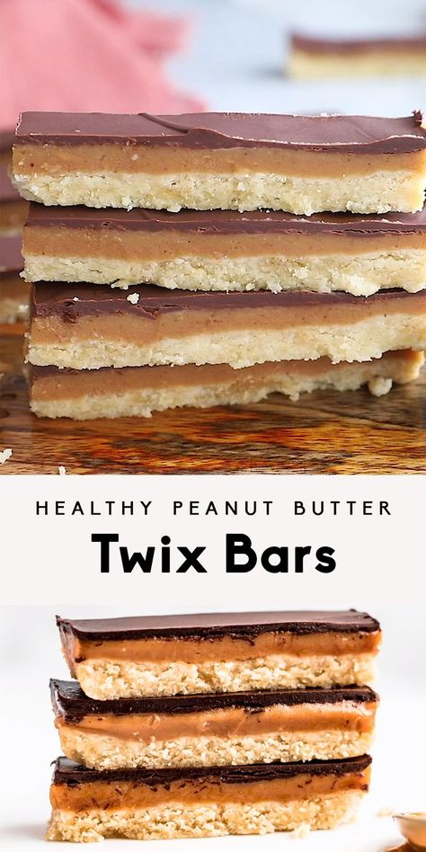 Super Healthy Dessert Recipes, Good Healthy Dessert Recipes, Vegan Desert Easy, Protein Candy Bars, Almond Flour Peanut Butter Cups, Simple Healthy Sweet Snacks, Healthy Natural Desserts, Gf Healthy Snacks, Homemade Twix Bars Healthy