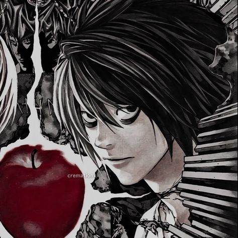 Mattcore Aesthetic, Deathnote Icons, Red Dark Aesthetic, L Deathnote, L Manga, L Icon, L Wallpaper, L Lawliet, Red Icons:)