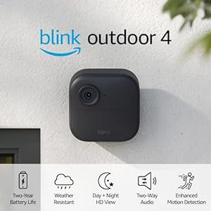 Blink Outdoor 4 — Wireless smart security camera, two-year battery, 1080p HD day and infrared night live view, two-way talk – 3 camera system Blink Camera, Ip Security Camera, Doorbell Camera, Amazon Devices, Motion Sensors, Outdoor Camera, Alexa Device, Security Camera System, Protecting Your Home