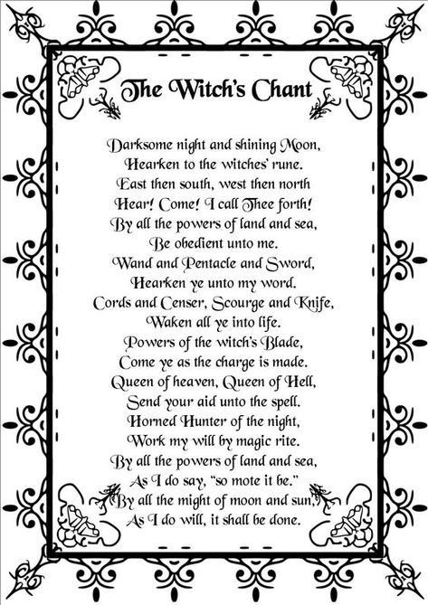 The Witch’s Chant | Witches Of The Craft® Witch Chants, Italian Witchcraft, Books For Beginner, New Witches, Voodoo Witch, Witchcraft Tools, Beginner Witches, Witch Spells, Witchcraft Spells For Beginners