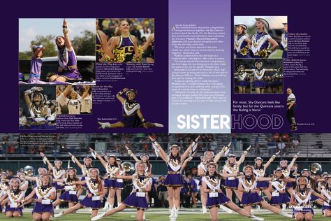 Timber Creek High School, Fort Worth, TX - 2020 Cheer Yearbook Page, Cheer Yearbook Spread, Yearbook Advisor, Yearbook Mods, Design Yearbook, School Spirit Posters, Scientific Poster Design, Yearbook Inspiration, Scientific Poster