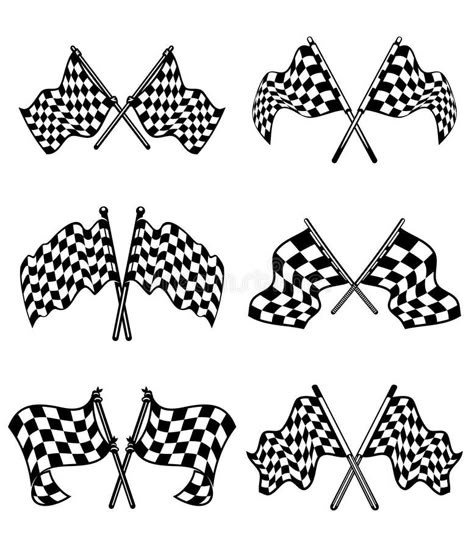 Checkered flags set stock illustration Checker Flag Tattoo, Chequered Flag Tattoo, Racing Flags Tattoo, Checkered Flag Tattoo, Racing Drawing, Otto Tattoo, Chequered Flag, Traditional Tattoo Flash Art, Racing Tattoos