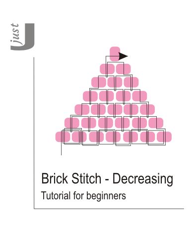 Brick Stitch Decreasing how to..., Tutorial for beginners Seed Bead Weaving Tutorial, Bead Weaving For Beginners, Seed Bead Tutorial For Beginners, Brick Stitch Tutorial, Anting Manik, Bead Weaving Tutorials, Stitch Earrings, Beaded Earrings Tutorials, Beaded Earrings Diy