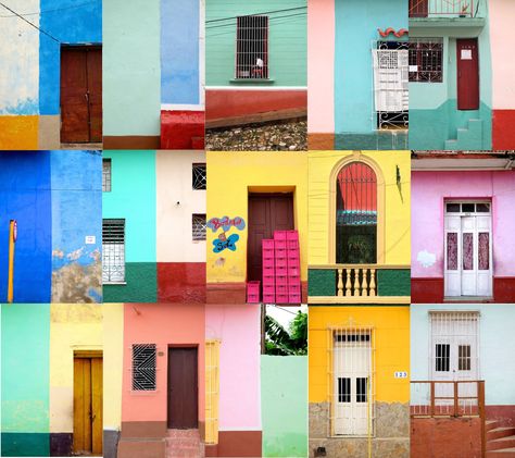 Beautiful Colors and Geometry of the Cuban Architecture by Sandrick Mathurin Cuban Color Palette Havana Cuba, Latin America Color Palette, Cuban Color Palette, Cuba Color Palette, Cuban Interior Design, Havana Bedroom, Cuba Architecture, Cuban Design, Cuban Decor