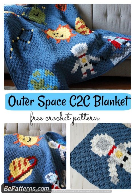 crochet blankets-Crochet Mother's Day Gifts: DIY Patterns for Thoughtful Presents Themed Crochet Blankets, Space Crochet, Baby Blanket Crochet Patterns, Crochet Space, Crochet Quilt Pattern, C2c Blanket, Crochet Wear, C2c Crochet Blanket, Corner Crochet