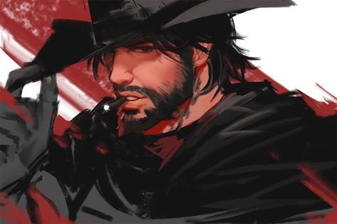 MCCREE by yy6242 Mccree Overwatch, Cole Cassidy, Jesse Mccree, Ronin Samurai, Overwatch Fanart, Overwatch Fan Art, High Noon, Overwatch 2, 다크 판타지