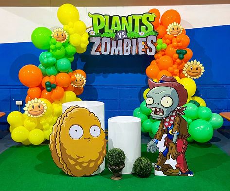 Plant Vs Zombie Birthday Party, Plants Vs Zombies Birthday Party Decoration, Plant Vs Zombies Party Ideas, Zombie Birthday Party Decorations, Zombie Party Decorations, Plants Vs Zombies Birthday Party, Baby Boy Birthday Themes, Hotwheels Birthday Party, Zombie Birthday Parties