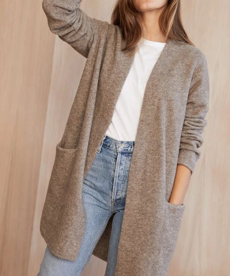 Coats & Jackets – Jenni Kayne Half Sweater, Womens Sweater Coats, Minimalist Clothes, Taupe Sweater, Jenni Kayne, Sweater Coat, Inspiration Mode, Work From Home, Sweater Coats