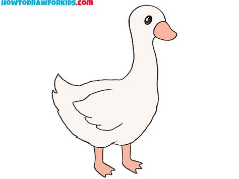 goose drawing tutorial How To Draw A Goose, Goose Drawing Simple, Goose Sketch, Goose Drawing, Flying Goose, Haircuts For Women Over 40, Whimsical Characters, Friends Sketch, Cute Designs To Draw