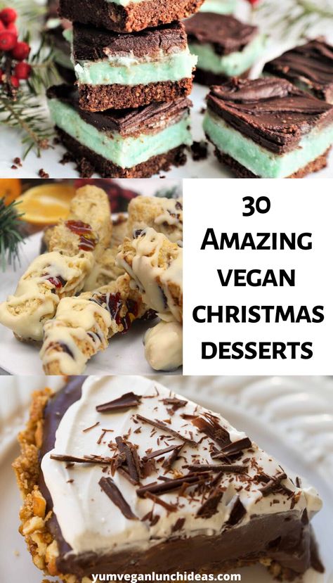 Quick Vegan Dessert, Vegan Christmas Treats, Desserts For Christmas, Vegan Holiday Desserts, Vegan Christmas Desserts, Healthy Holiday Desserts, Vegan Xmas, Christmas Vegan, Vegan Christmas Dinner