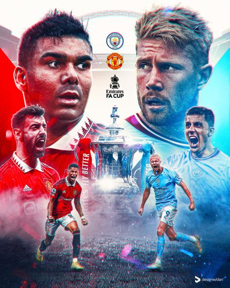 Manchester City Vs Manchester United, Champions League Poster, Rugby Design, Sports Design Ideas, Gfx Design, Sport Branding, Iptv Subscription, Banner Design Inspiration, Photoshop Design Ideas