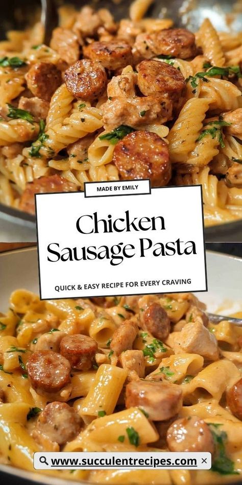 Indulge guilt-free with this Healthy Chicken Sausage Pasta! Packed with lean protein and colorful vegetables, this dish is both nourishing and delicious, making it a fantastic option for busy weeknights or meal prep. Chicken Sausage Recipes Pasta, Creamy Sausage Pasta, Sausage Pasta Recipe, Sausage Spinach Pasta, Perfect Roast Turkey, Chicken Sausage Pasta, Pasta Vegetables, Light Sauce, Protein Pasta