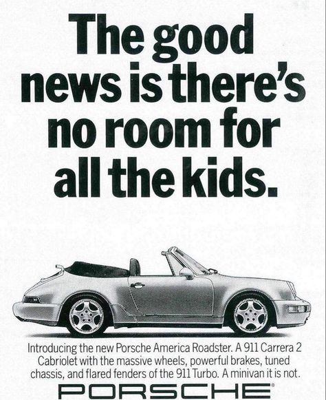 Old Porsche, Copywriting Ads, Copy Ads, Marketing Copywriting, New Porsche, Funny Ads, Vintage Porsche, Vw Porsche, Classic Porsche