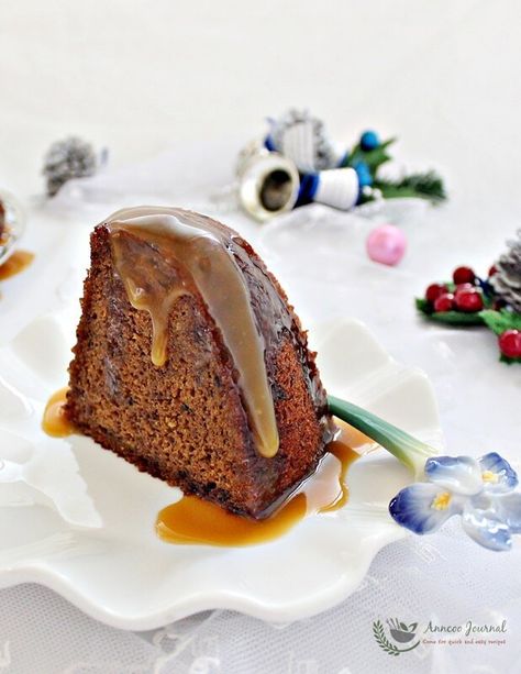 Rum and Prune Cake with Caramel Sauce - Anncoo Journal Sticky Date Cake, Prune Cake, Malva Pudding, Sticky Date, Sticky Date Pudding, Date Pudding, British Desserts, Butterscotch Sauce, Date Cake