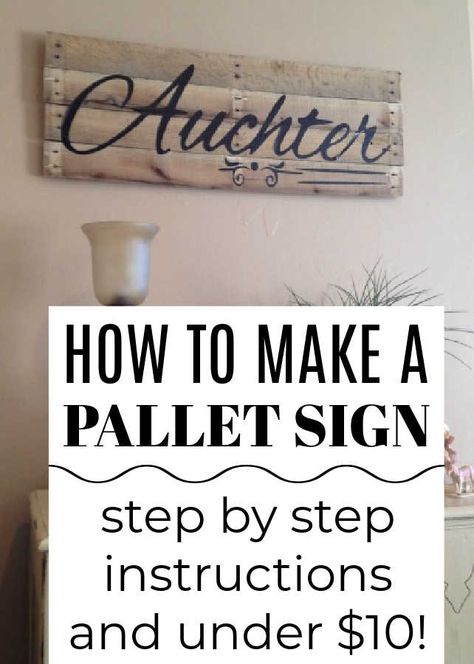 Pallet Signs Diy Outdoor, Family Sign Ideas, Last Name Crafts, Last Name Wooden Signs, Pallet Board Signs, Pallet Craft, Wooden Pallet Signs, Wood Pallet Crafts, Pallet Signs Diy