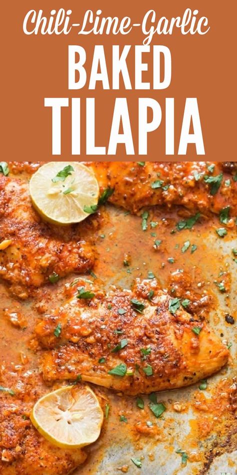 Tilapia Shrimp Recipe, Tilapia Marinade, Mahi Recipes, Oven Baked Tilapia, Tilapia Recipes Easy, Baked Tilapia Recipes, Sweet Fries, Tilapia Recipe, Baked Tilapia