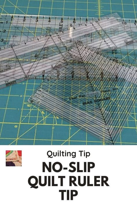 Learn how to prevent your quilting ruler from slipping and make it into a non-slip quilt ruler. Storing Quilting Rulers, Quilt Rulers, Bobbin Storage, Embroidery Tips, Quilting Rulers, Slip And Slide, Foundation Paper Piecing, Fun Craft, Quilting Techniques