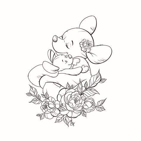 https://pbs.twimg.com/media/FZj1GnkXgAI_s8x?format=jpg&name=large Tattoo Ideas Winnie The Pooh, Disney Colouring In Pages, Roo Tattoos, Kanga And Roo Tattoo, Winnie The Pooh And Piglet Tattoo, Disney Floral Tattoo, Pooh Bear Tattoo, Winnie The Pooh Tattoos, Disney Sleeve Tattoos