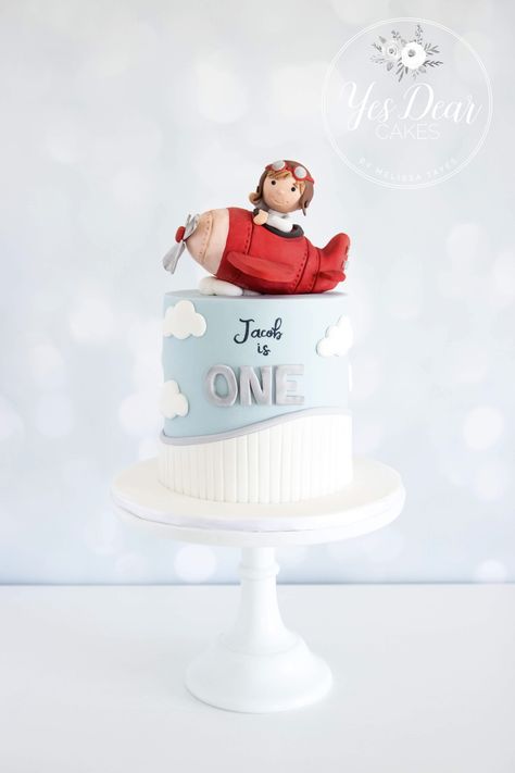 Aviator Birthday Cake, First Birthday Plane Theme, Airplane 1st Birthday Cake, Time Flies Smash Cake, Airplane Birthday Cake Boys, Airplane First Birthday Cake, Plane Cakes For Boys, Cake For First Birthday Boy, Time Flies Birthday Cake