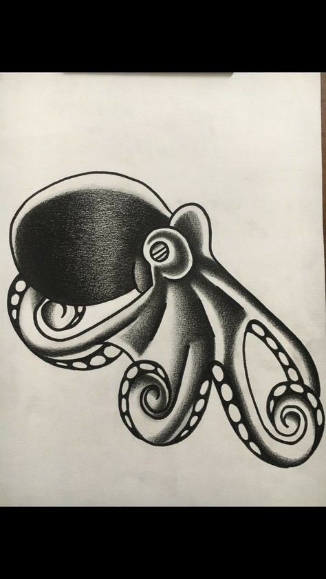 Polvo Old School Tattoo @pimentattoo on Instagram. Traditional Octopus Tattoo Black, Old School Tattoo Octopus, Old School Sea Tattoo, Octopus Tattoo Flash, Traditional Sea Tattoo, Traditional Tattoo Octopus, Traditional Octopus Tattoo, Small Octopus Tattoo, Traditional Tattoo Black And White