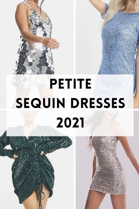 Petite sequin dresses and looks 2021 for women. I would say that sequin dresses leave their caves together with Michael Bubble every winter holiday season. However, sequin dresses became popular in the late 1960s and continued to be in trend in the 1970s and early 1980s. Never iron a sequin dress. However, you are allowed to steam sequin dresses carefully from the wrong side. Some sequin dresses are hand or machine washable, but others are dry clean only. #petitedresses #petitesequins #dresses Petite Sequin Dress, Sequin Party Outfit, Sequin Dress Outfit, Necklace For Neckline, Tops And Skirts, Shimmery Dress, Silver Sequin Dress, Sequin Dresses, Sequin Outfit