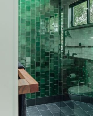 Design • Instagram Nielsen Jenkins, Heath Ceramics Tile, Green Magazine, Brisbane Architects, Instagram Bathroom, Bohemian Bathroom, Australian Interior Design, Heath Ceramics, Interior Design Awards