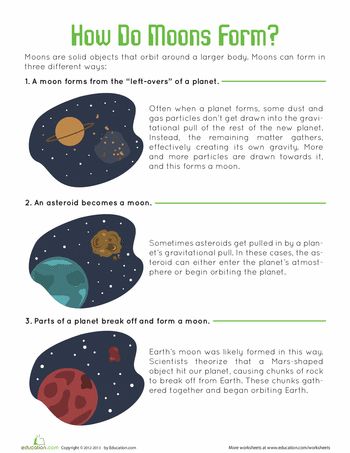 Worksheets: How Do Moons Form? Elementary Earth Science, Earth Science Projects, Soil Science, Earth Science Lessons, Science Gadgets, Forensic Anthropology, Earth Space, Astronomy Facts, Third Grade Science