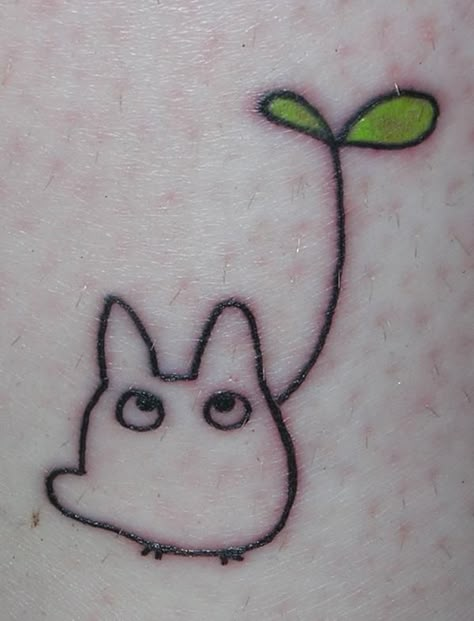 Teeny Tattoos, Soot Sprite Tattoo, Totoro Tattoo, Harmony Tattoo, Stick Poke, Studio Ghibli Tattoo, Stick Poke Tattoo, Soot Sprite, Ghibli Tattoo