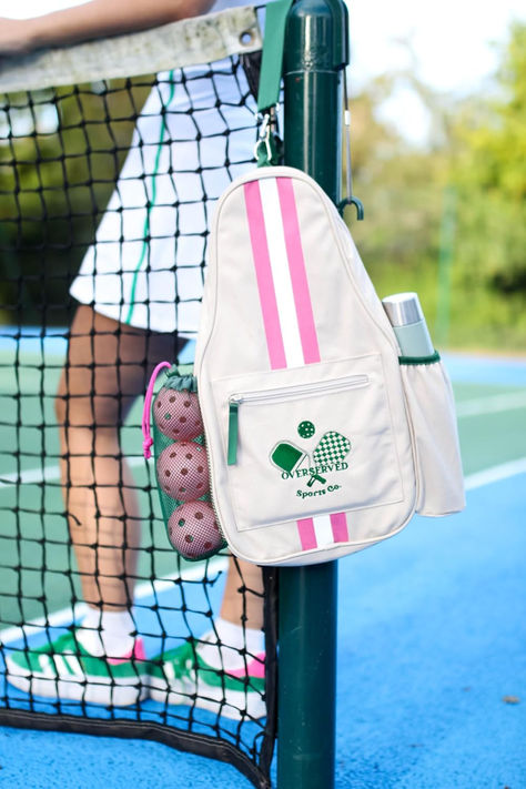 Overserved Sports Co. Pickleball bag, Women's pickleball bag, fits a full pickleball set, best pickleball accessories, holds pickleball paddles set of 4 Pickleball Bag Sewing Pattern, Pickleball Bags For Women, Pickle Balls, Pickleball Aesthetic, Pickleball Accessories, Pickleball Bag, Hang Bag, Tennis Bag, Gym Ideas