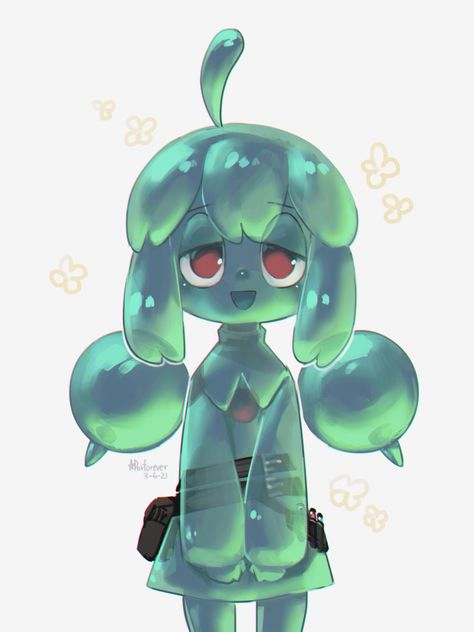 Anime Slime Monster, Slime Hair Drawing, How To Draw Slime, Slime Girl Oc, Slime Girl Art, Slime Character Art, Slime Oc, Slime Hair, Slime Character