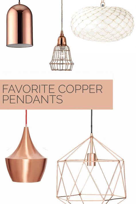 A fun update to all things brass or nickel in your home is right here in copper! Try one of these affordable copper pendant lighting options for over the kitchen island, in your dining room or as a bedside light! #lighting #kitchenlights #interiordesign #mystylevita Copper Pendant Lights Kitchen, Gold Kitchen Pendant Lights, Pendant Light Over Kitchen Sink, Rose Gold Pendant Light, Affordable Pendant Lighting, Lights Over Island, Copper Light Fixture, Colorful Pendant Light, Rose Gold Kitchen