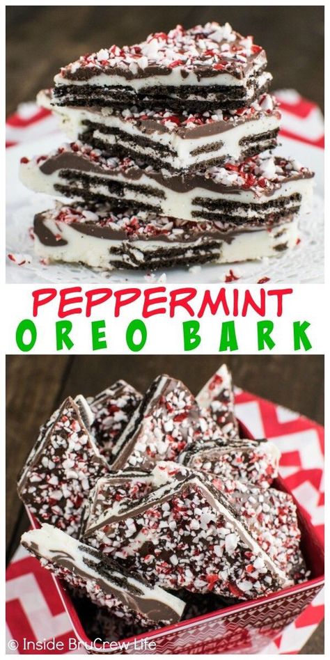 Cupcakes Oreo, Oreo Bark, Dessert Oreo, Christmas Baking Recipes, Chocolate Oreo, Brownie Desserts, Christmas Candy Recipes, Dessert Party, Bark Recipe