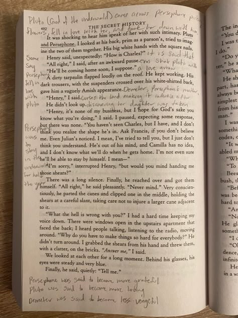 The Secret History Annotations, Creative Writing Major, The Secret History Aesthetic, Annotated Books, College Motivation, Book Annotations, Poetic Words, Literary Analysis, Donna Tartt