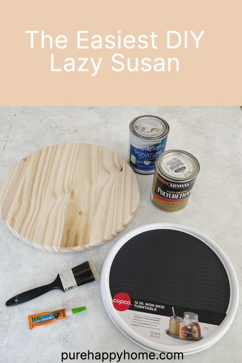 Dining Room Table Lazy Susan, Lazy Susan Ideas Diy Wood, Lazy Susan Countertop Decor, Diy Wood Kitchen Projects, Lazy Susan Diy How To Make A, How To Make Lazy Susan, Diy Lazy Susan Turntable Dollar Store, Kitchen Counter Lazy Susan, Kitchen Table Lazy Susan Decor