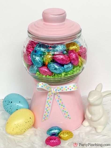 Easter Dollar Tree Crafts, Dollar Tree Crafts Easter, Easy Easter Basket Ideas, Easter Basket Ideas For Adults, Easter Dollar Tree Diy, Easter Dollar Tree, Dollar Tree Easter Basket, Simple Easter Baskets, Diy Gumball Machine