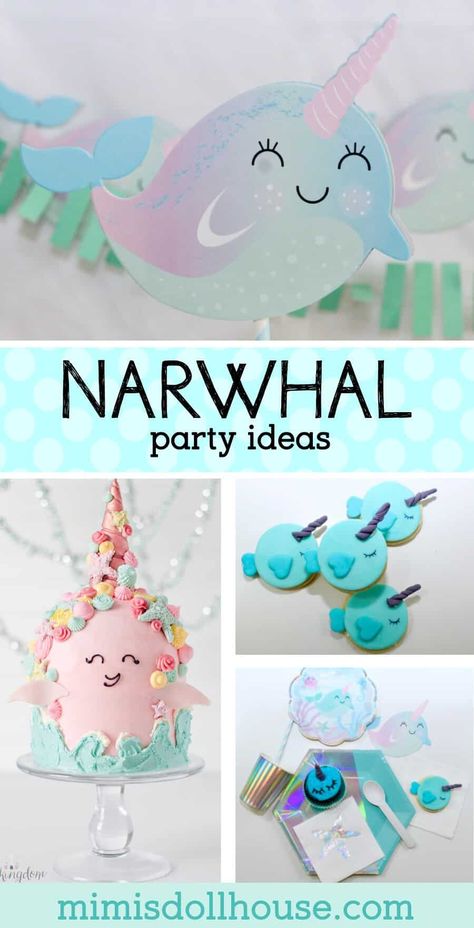 Adorable Narwhal Party Supplies and Ideas for a gorgeous party!    Mystical sea creatures and glitter lovers rejoice!  This unicorn of the sea is the perfect party idea for a sweet little girl or a fantastic pool party.     Ready for some amazing narwhal birthday party ideas? #narwhal #unicornofthesea #birthday #girl #girlbirthday #firstbirthday #1stbirthday #party #parties #partyideas #kidbirthday Mystical Sea Creatures, Narwhal Birthday Party, Narwhal Party, Girls Birthday Party Themes, Girl Bday Party, Sea Birthday Party, Girl Birthday Themes, Fun Birthday Party, Sea Birthday