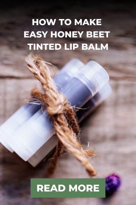 This easy lip balm recipe is made with beeswax, honey, oils and tinted with beet powder for that colorful touch. This fun DIY has both moisture and a touch of shine. Diy Lip Oil Recipe, Beet Root Lip Balm, Easy Lip Balm Recipe, Beeswax Lip Balm Recipe, Tinted Lip Balm Recipe, Chapstick Recipe, Easy Lip Balm, Beet Powder, Homemade Lip Balm Recipe