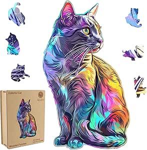 Puzzle Gifts, Cat Jigsaw Puzzle, Family Puzzle, Family Puzzles, Cat Puzzle, Brain Teaser Puzzles, Puzzles For Adults, Interesting Patterns, Colorful Cat