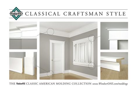 Craftsman Crown Molding Ideas, Classical Craftsman Trim, Craftsman Molding And Trim, Classical Craftsman Molding, Craftsman Crown Molding, Classical Craftsman, Craftsman Moulding, 20th Century Architecture, Craftsman Molding