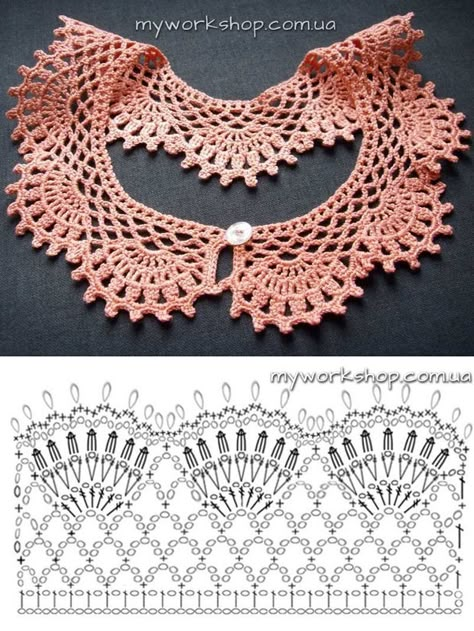 Crochet Collar Pattern, Háčkované Lemy, Crochet Collars, Crochet Lace Collar, Crochet Necklace Pattern, Diy Crafts Crochet, Crochet Yoke, Crochet Edging Patterns, Crochet Lace Edging