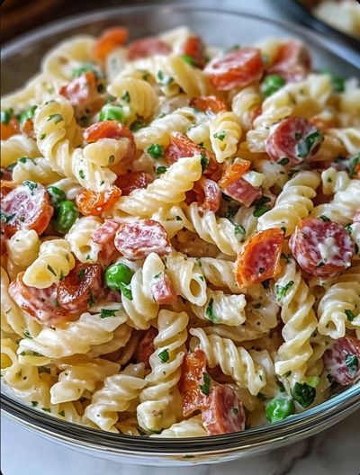 Homemade Bacon Ranch Pasta Salad Recipe Chicken Bacon Ranch Pasta Salad, Bacon Pasta Salad, Bacon Ranch Pasta, Bacon Ranch Pasta Salad, Oven Baked Bacon, Homemade Bacon, Chicken Bacon Ranch Pasta, Ranch Pasta Salad, Ranch Pasta