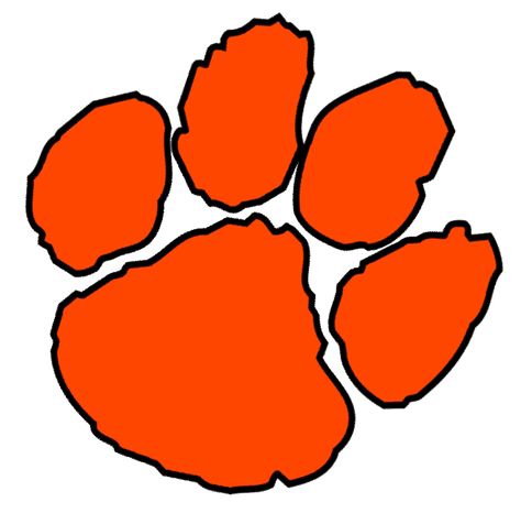 Clemson Paw Print Vector | Large Tiger Paw Illustration, Clemson Svg Free, Clemson Crafts, Tigers Svg, Clemson Paw Svg, Wildcat Paw Print Svg, Paw Stencil, Tiger Paw Print, Clemson Paw