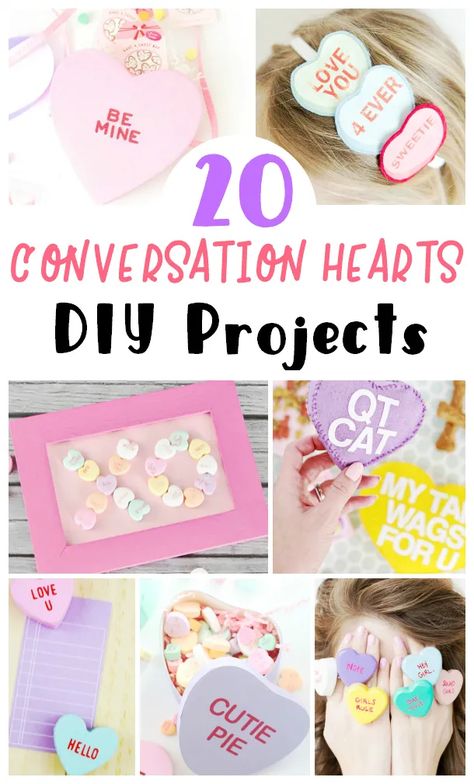 Conversation Heart Valentines Day DIY Crafts - The Rockstar Mommy Conversation Heart Valentines, Valentines Day Diy Crafts, Heart Wreath Craft, Conversation Hearts Crafts, Meatballs Casserole, Meatballs And Cheese, Pasta And Meatballs, Heart Diy Crafts, Hearts Crafts