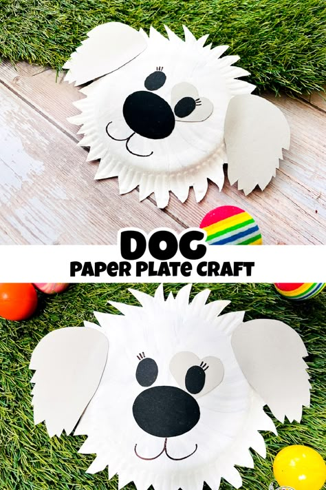 Paper Plate Dog Craft Paper Plate Art, Letter D Crafts, Paper Plate Animals, Dog Template, Dog Craft, Paper Plate Craft, Paper Plate Crafts For Kids, Preschool Art Activities, Kindergarten Crafts