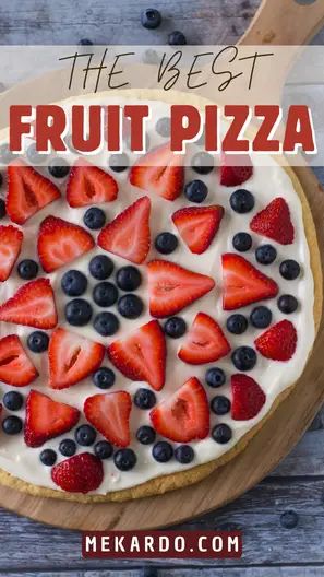 DIY Easy Fruit Pizza – Mekardo Fruit Pizza Filling, Giant Sugar Cookie, Fruit Pizza Designs, Mini Fruit Pizzas, Easy Fruit Pizza, Fruit Pizza Sugar Cookie, Fruit Pizza Recipe, Brunch Desserts, School Snack