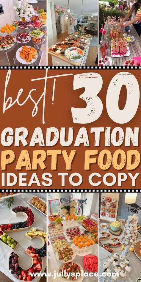 Graduation Party Food Southern Graduation Party, Graduation Open House Food, Graduation Food Table, Graduation Party Menu Ideas, Grad Party Food Table, Open House Food Ideas, Grad Party Food Ideas, Graduation Food Ideas, Open House Food